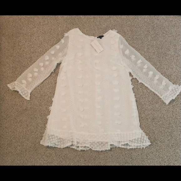 EternalIvory Becca Long Sleeve zoom Mini Dress with removable tie - Picture 3 of 3